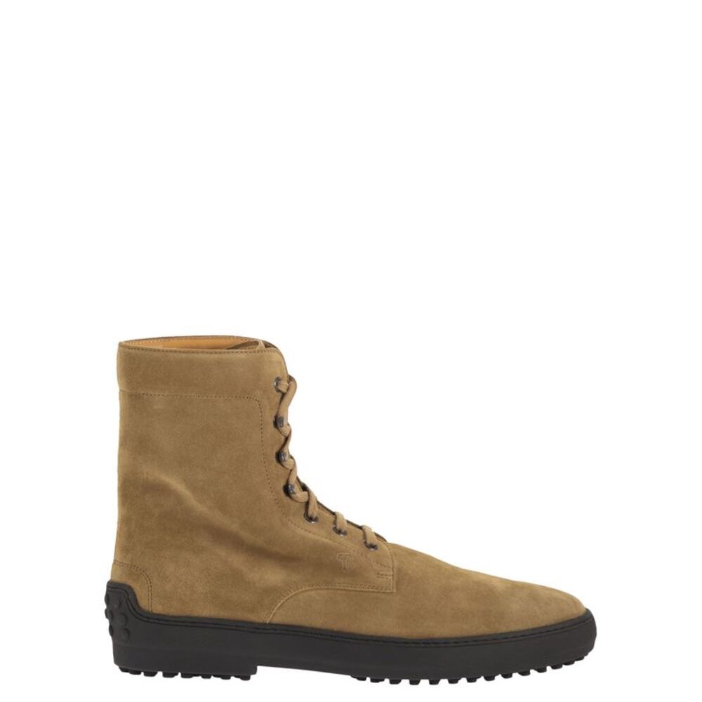Tod's Men Calfskin Suede Lace-Up Boots